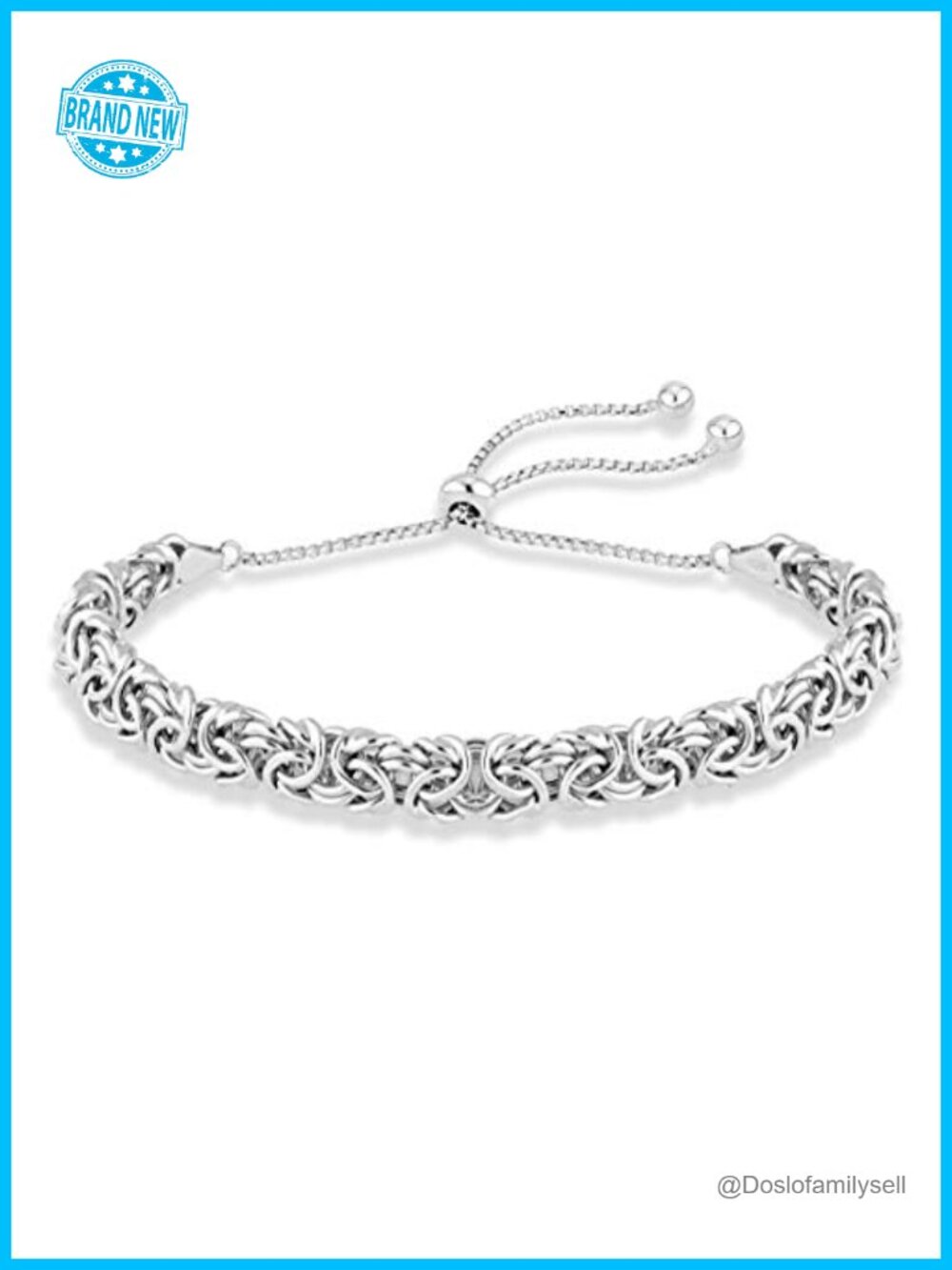 Italian 925 Sterling Silver 18K Gold Plated Byzantine Bolo Bracelet